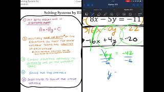 : Unit 4 Lesson 4 - Elimination & System of Equations (multiplying or dividing first)