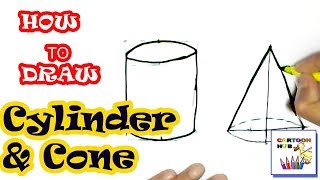 draw cone step cylinder easy steps