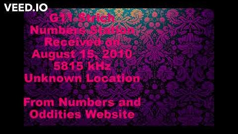 G11 "Strich" Numbers Station