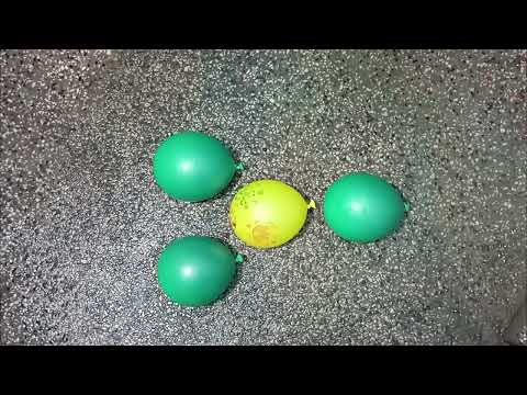 4 Color Water Balloon Popping in Reverse – Green & Yellow Balloon Explosion!