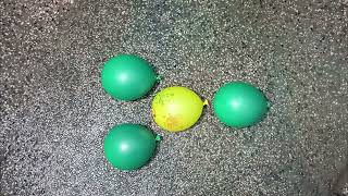4 Color Water Balloon Popping in Reverse – Green & Yellow Balloon Explosion!