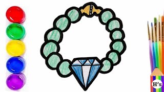 How To Draw a Cute Pretty Diamond Necklace