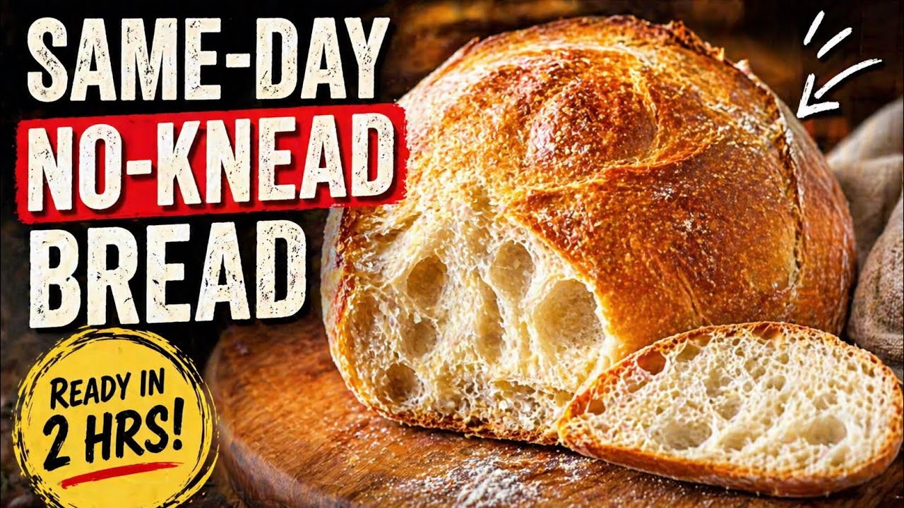 EASY, No- Knead Bread in 2 Hours with 4 Ingredients! - YouTube