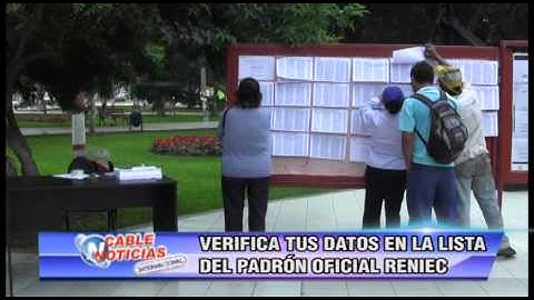 VERIFICA TUS DATOS EN LA LISTA DEL PADRÓN OFICIAL RENIEC