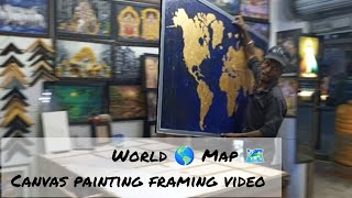 world  Map Painting Framing Video