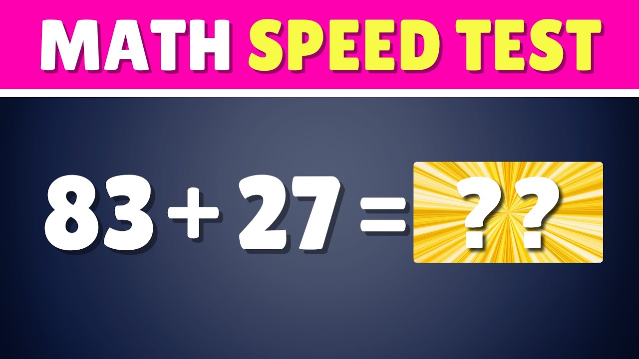 Ultimate Math Speed Test 💡 Can You Beat the Timer? - YouTube