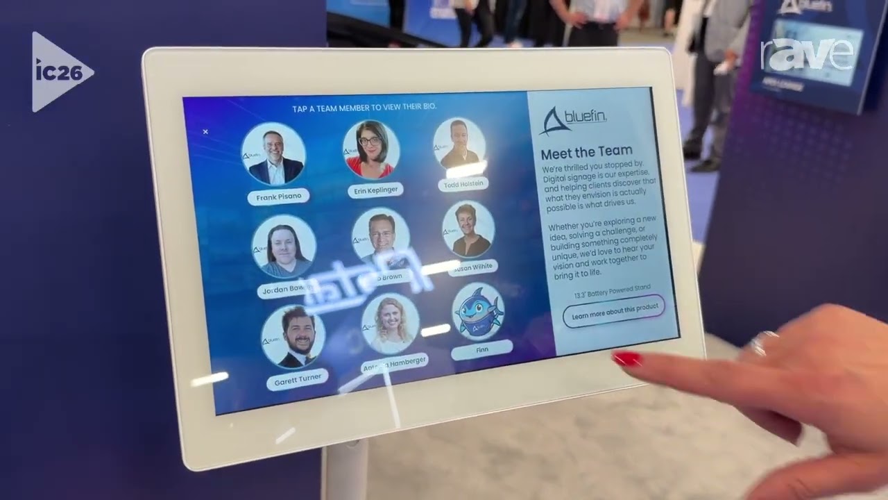 InfoComm 2026: Bluefin International Features 13.3 Inch Touch Screen on Battery Powered Stand
