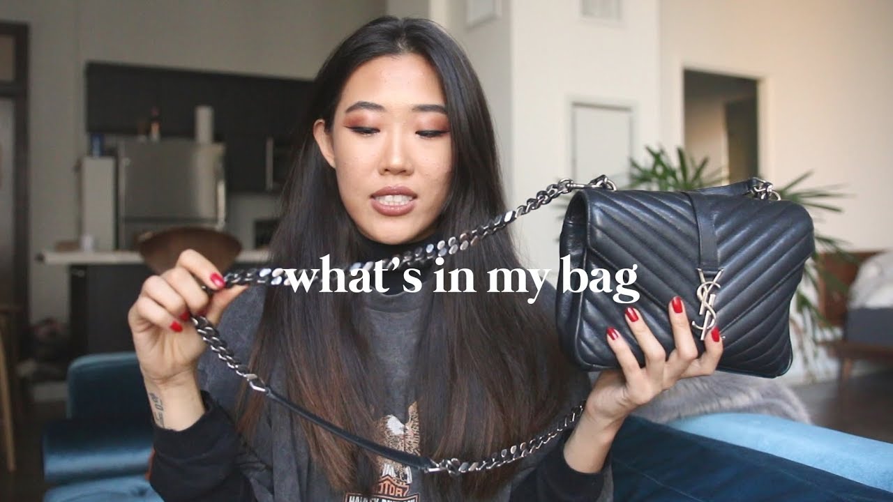 What's In My Bag | Saint Laurent Medium College Bag - YouTube