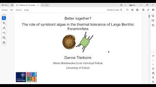 Danna Titelboim: The role of symbiont algae in the thermal tolerance of large benthic foraminifera