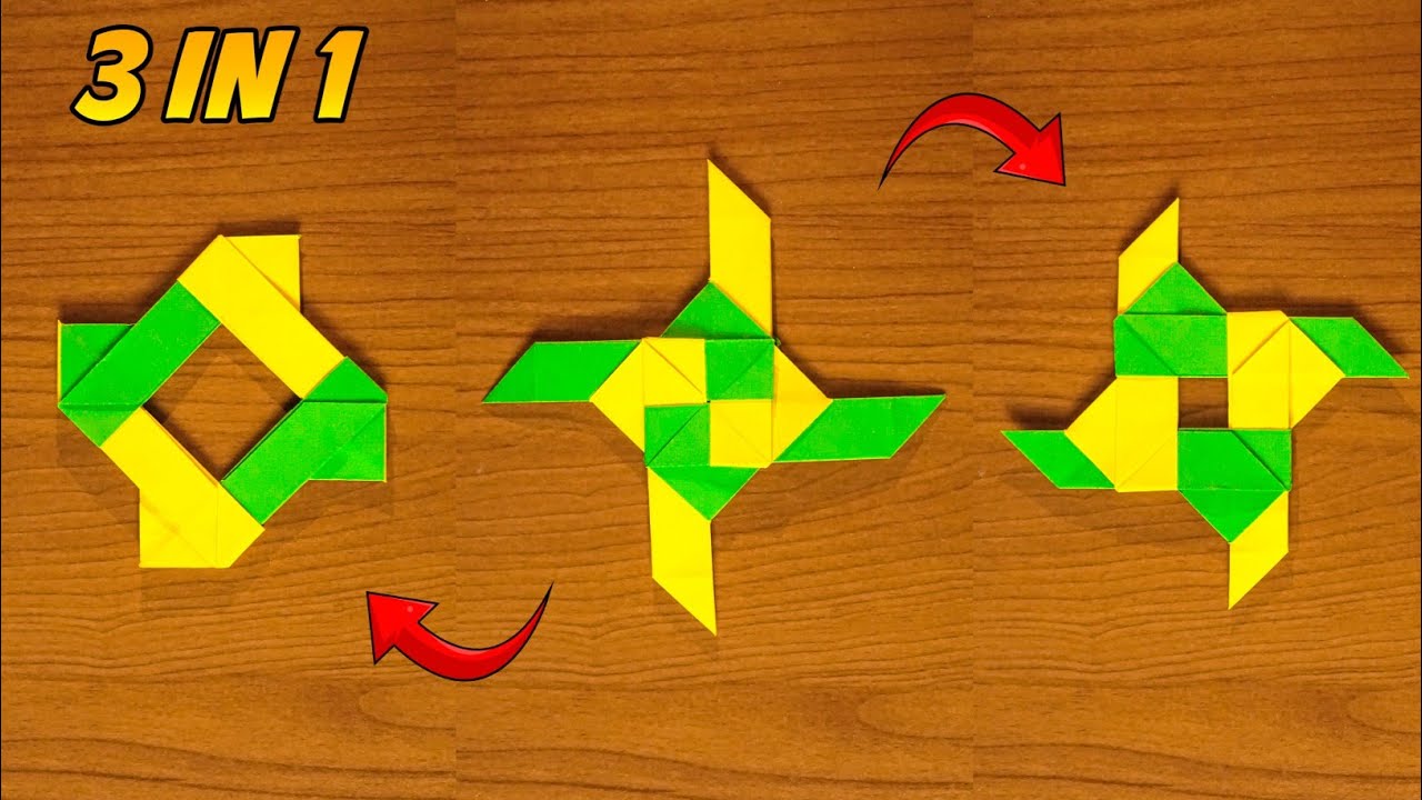 3 in 1 - How to Make Ninja Shuriken out of Paper - DIY Shuriken - YouTube
