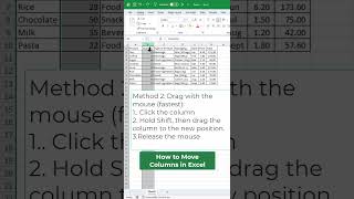 How to Move Columns in Excel