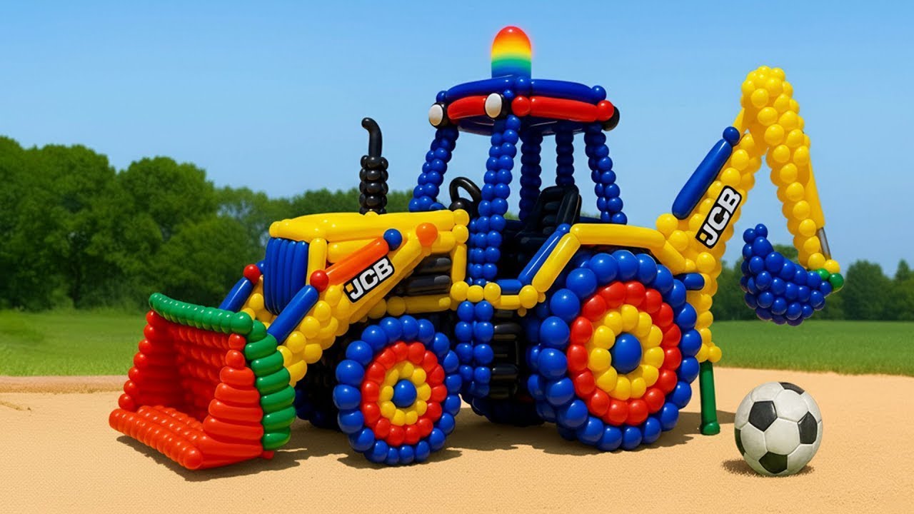 The mascot vibrato JCB and Tractor placed on the football field is popular, co produced and creative