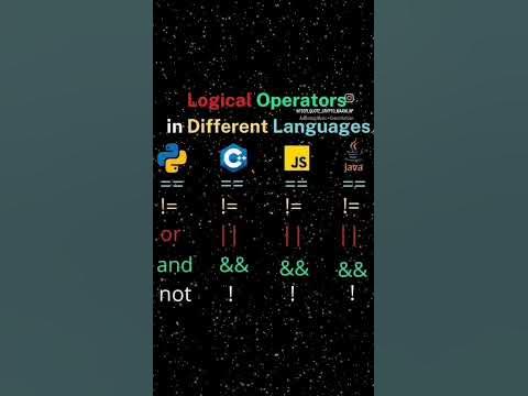 Logical and comparison operators in different programming languages. # ...