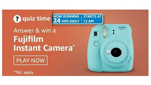 Amazon Quiz Answers Today l Win Fujifilm Instant Camera 4 May 2021