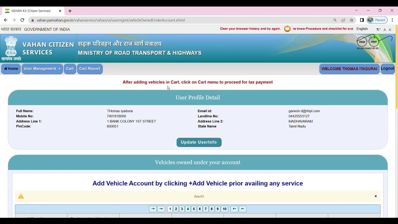 Parivahan bulk tax payment YouTube