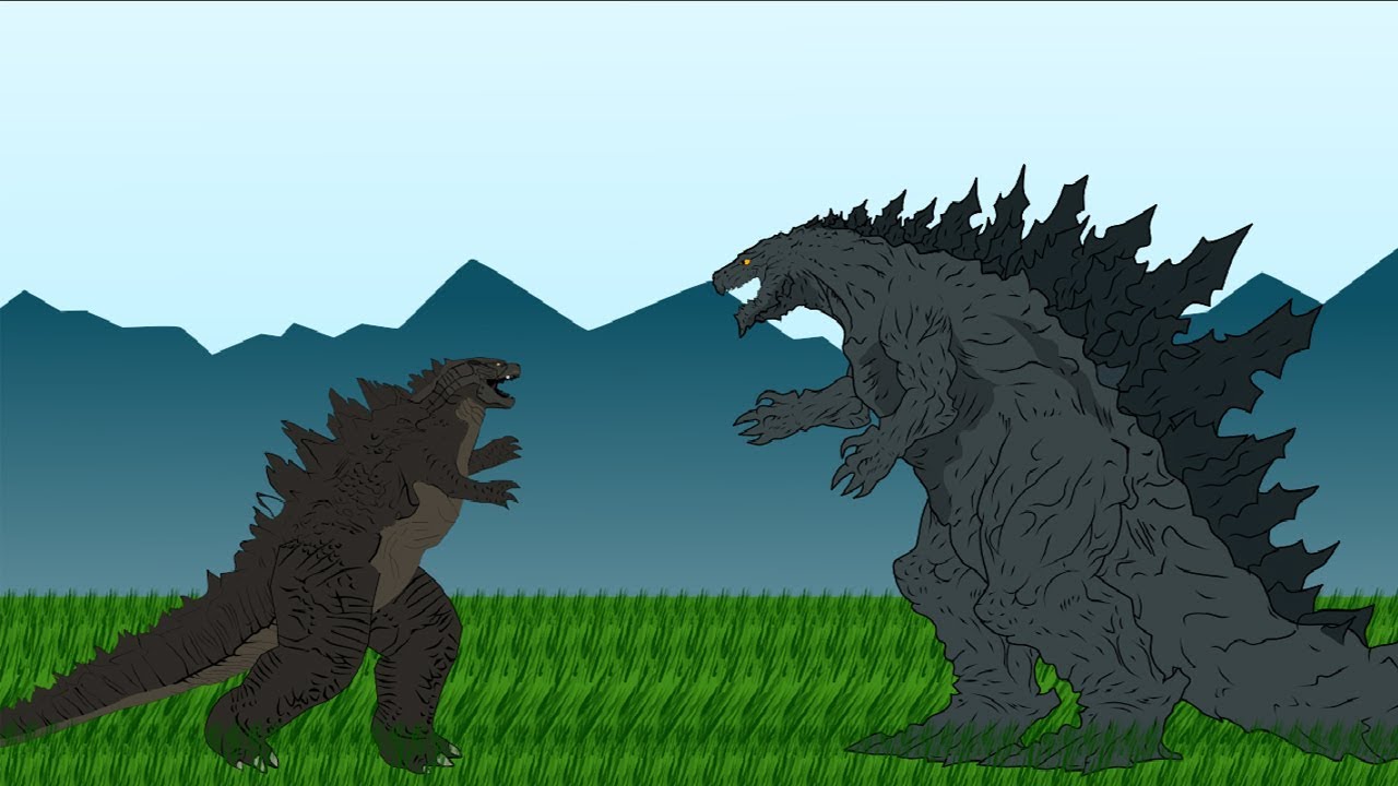 godzilla and godzilla earth (godzilla and 3 more) drawn by