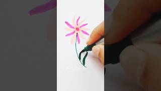 Very satisfying|| Easy flower drawing using DOMS brushpens️?#stepbystep#satisfying#art#shorts