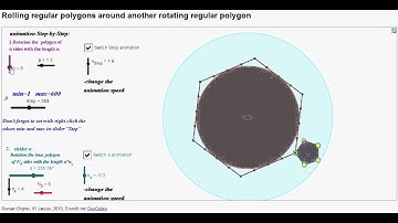 Rolling polygons around another rotating regular polygons