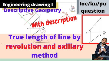 Engineering Drawing I\ True length and Inclination of line by Revolution Method and Auxiliary Method
