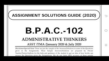 BPAC 102 Ignou Solved Assignment 2020-21