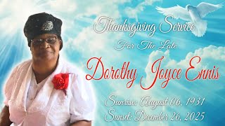 Dorothy Joyce Ennis Thanksgiving Service at the Christ Of Calvary Holy Ghost Church High Mountain