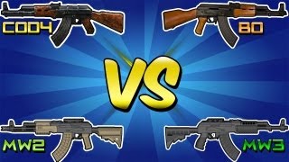 "QUAD AK-47 vs BREAKDOWN" (Cod 4 vs MW2 vs BO vs MW3) Call of Duty "AK47 Gun" | Chaos