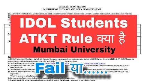 ATKT Rule IDOl Students Mumbai University || Atul Sir || BCOM ATKT Rule || BAF / BMS / BA