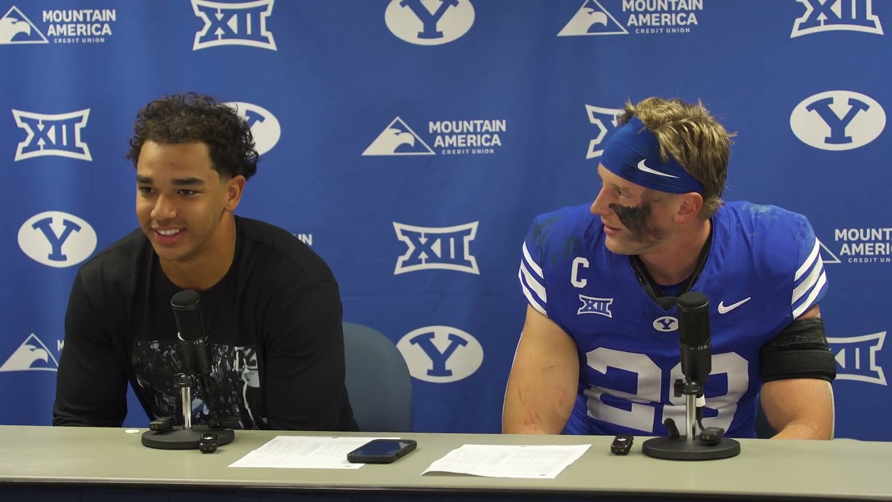 Л. Дж. Мартин | Таннер Уолл | Футбольный клуб Университета Бригама Янга | Послематчевая пресс-кон...