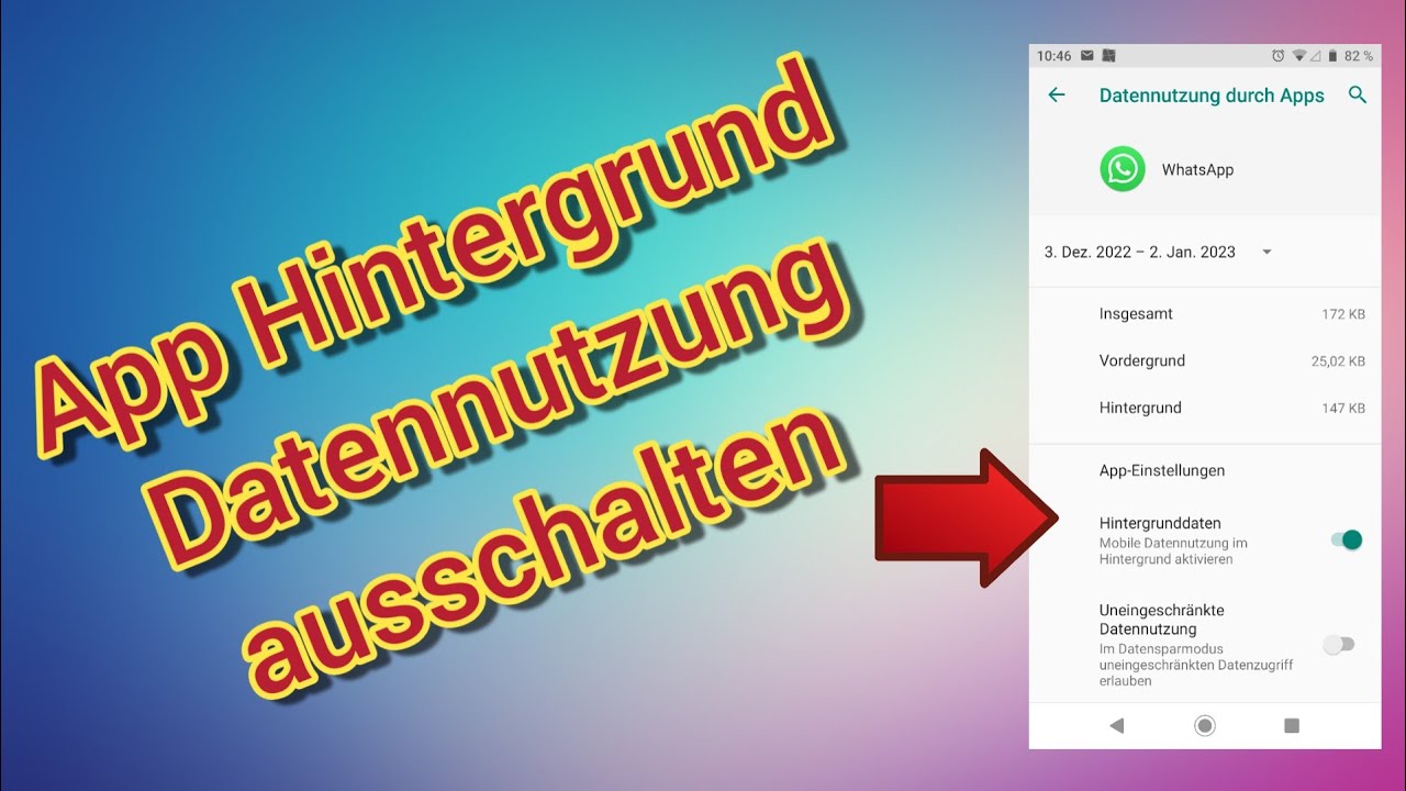 Android Smartphone Apps Hintergrundaktivität ausschalten - Hintergrunddatennutzung deaktivieren