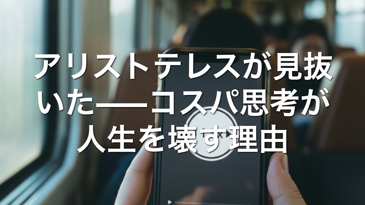 【哲学探求】アリストテレスが見抜いた——コスパ思考が人生を壊す理由【古代の知恵が現代に】