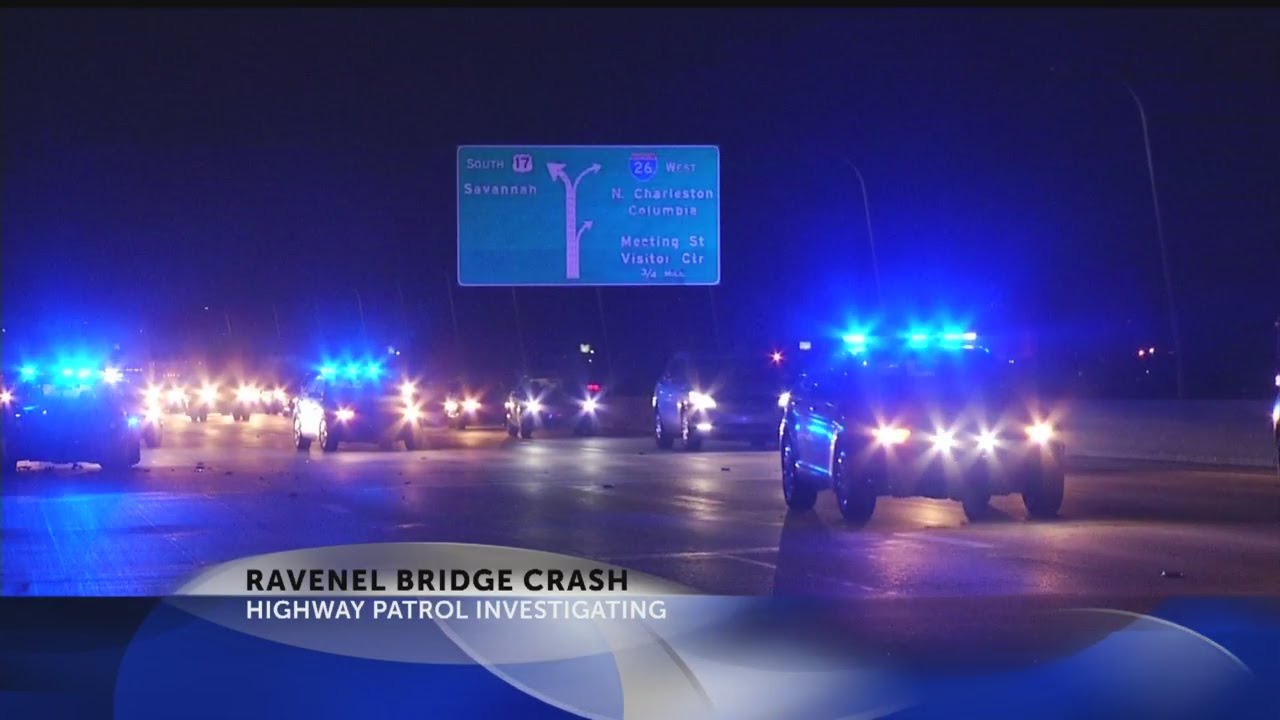 Police car involved in Ravenel Bridge crash - YouTube