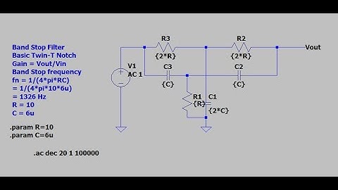 Electronic Basic 1:LTSpice Band Stop Filter Desgin Twin T Notch Filter