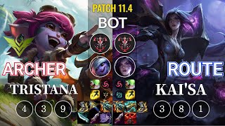 V3 Archer Tristana vs Route Kai'Sa Bot - KR Patch 11.4