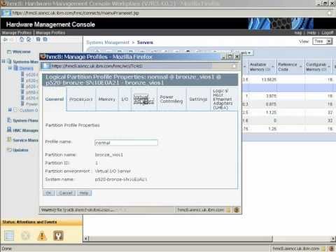 PowerVM HMC graphical user interface for the VIOS