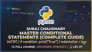 Conditional statements from basics PYTHON | LEC 07