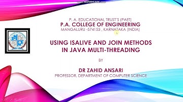 Java Multi-threading Part-6 (Use of isAlive and join Methods)