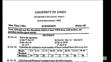 Economics paper 1  2023 || AD Commerce & B.com part 1 paper 2023 || Sindh University Jamshoro