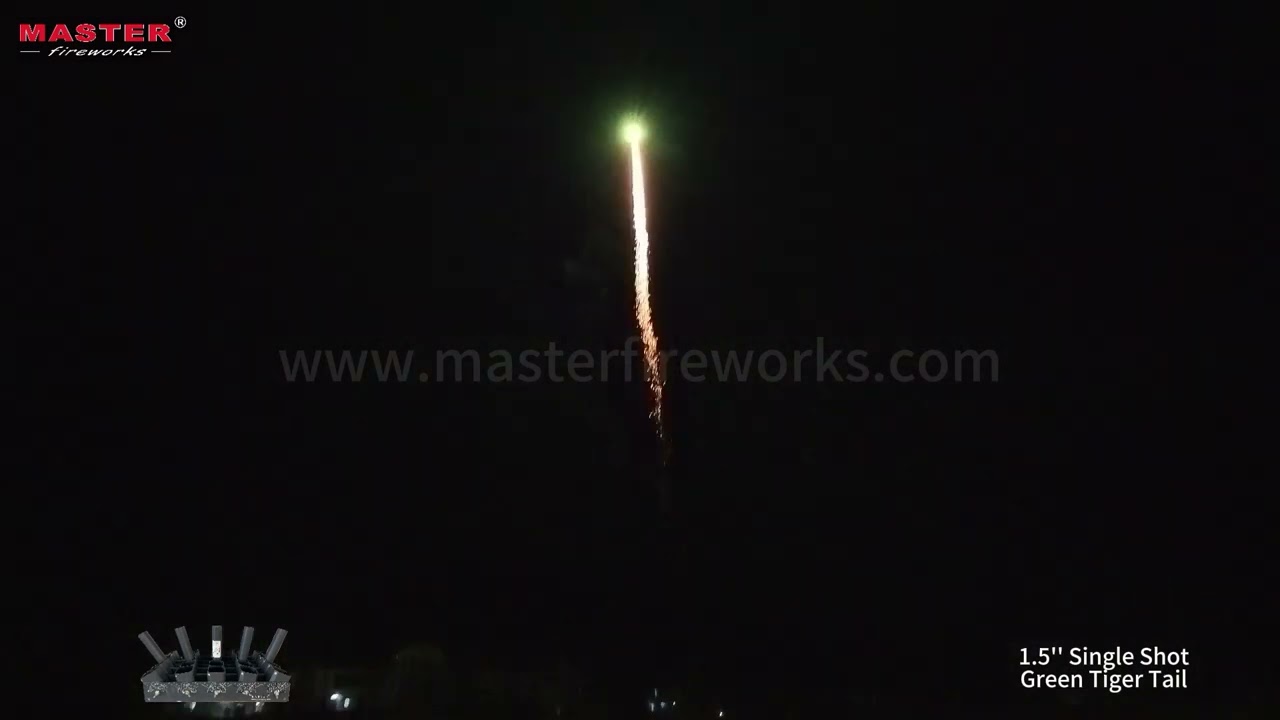 1.5'' Single Shot - Green Tiger Tail 