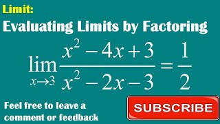 Lesson 3.2: Evaluating Limits by Factoring