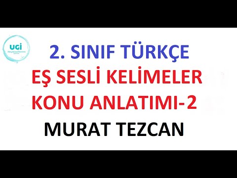 İlkokul 2. Sınıf Türkçe Dersi Kelime Bilgisi, Eş sesli (Sesteş