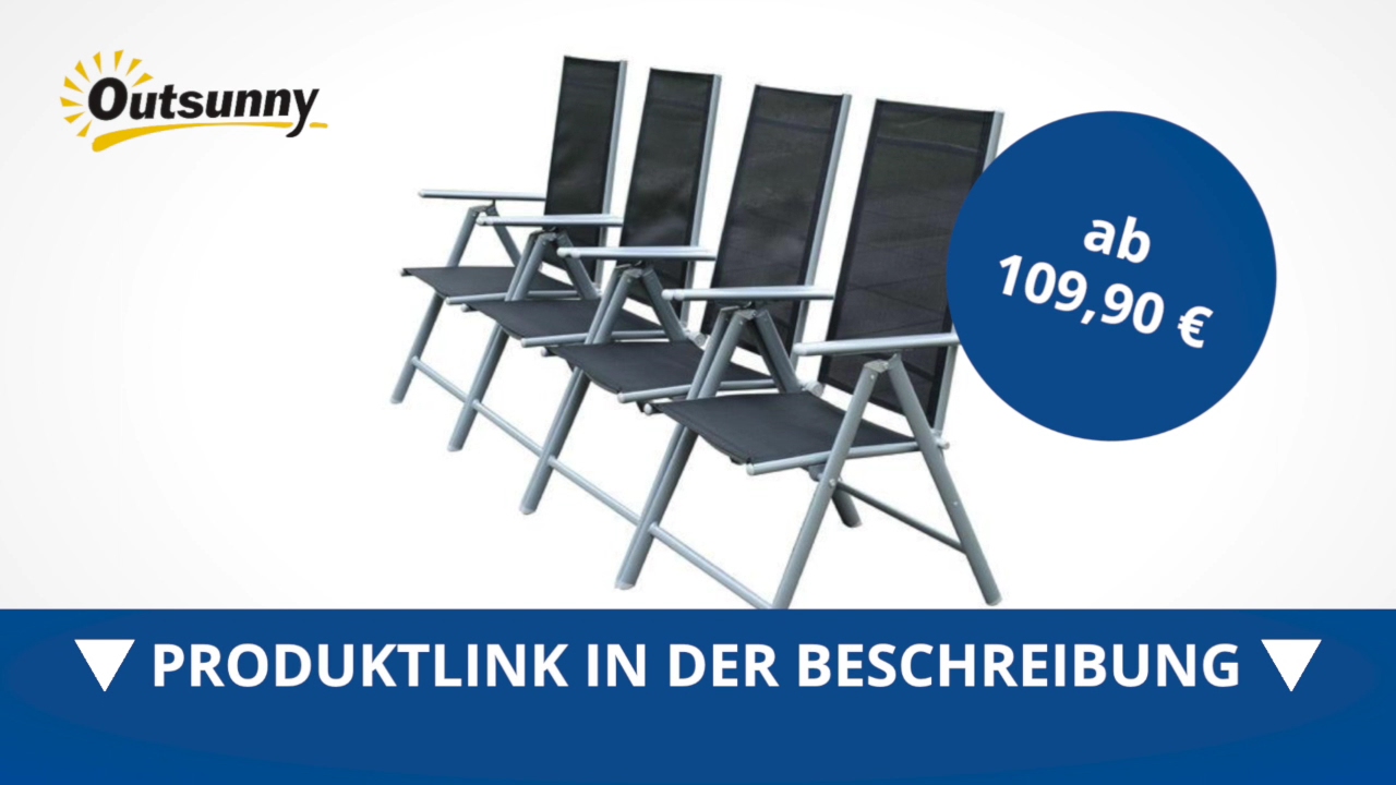 Outsunny Alu Gartenstuhl Gartenset Gartenmäbel Klappstuhl Sitzgruppe 4