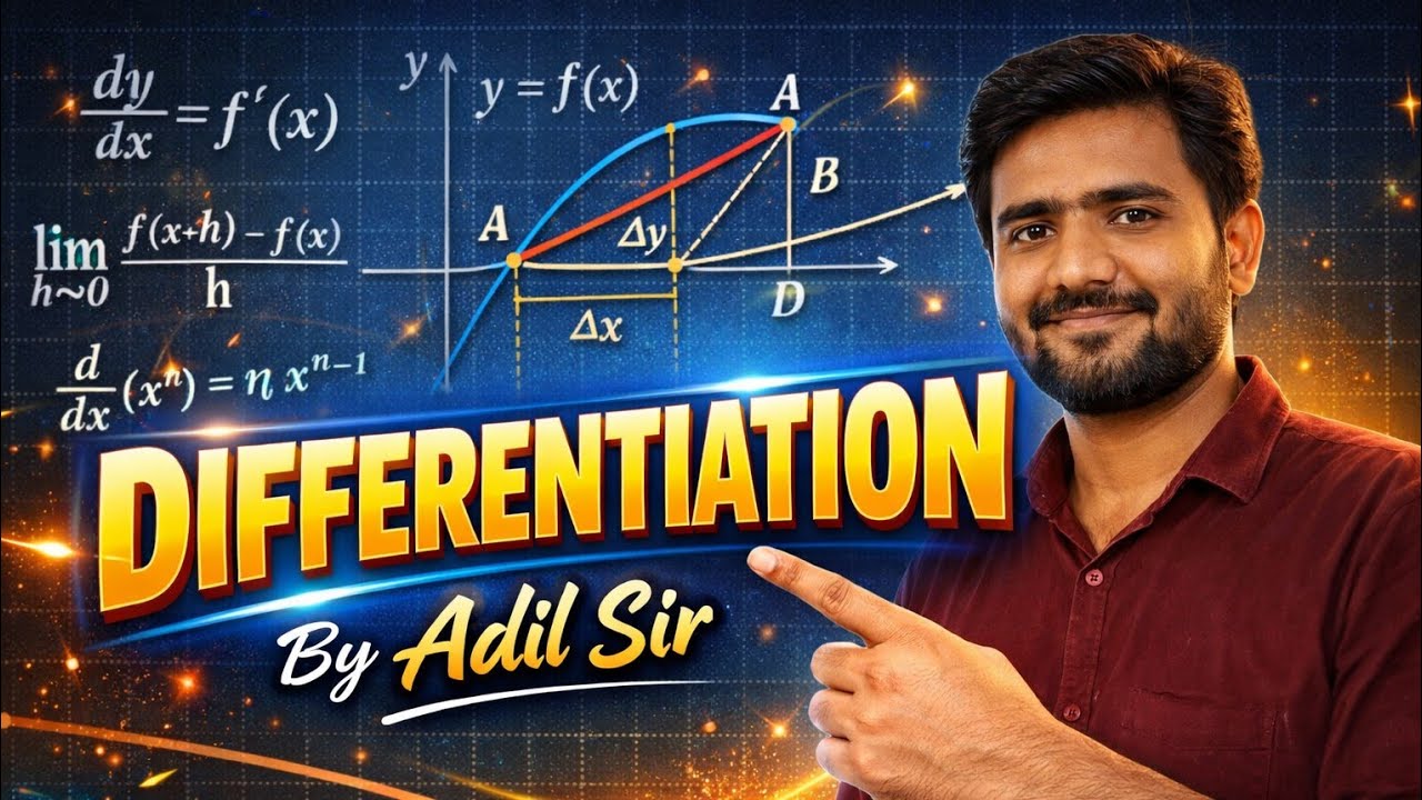 Class 12th Maths Live | Differentiation Chapter Complete | Board Exam Special | By Adil Sir