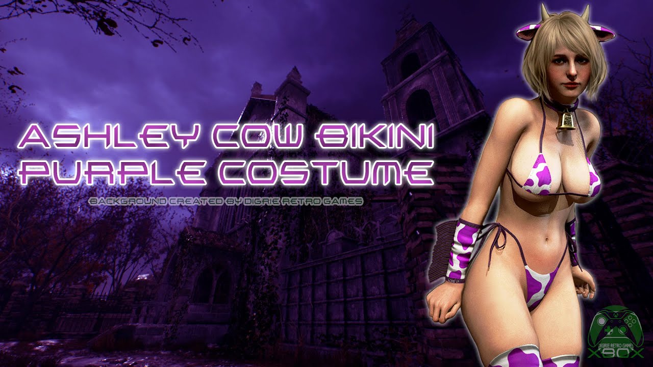 RE4 Remake - Ashley´s Cow Bikini Purple Costume