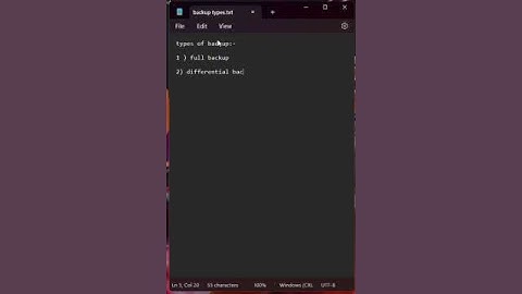 Backup types in SQL Server