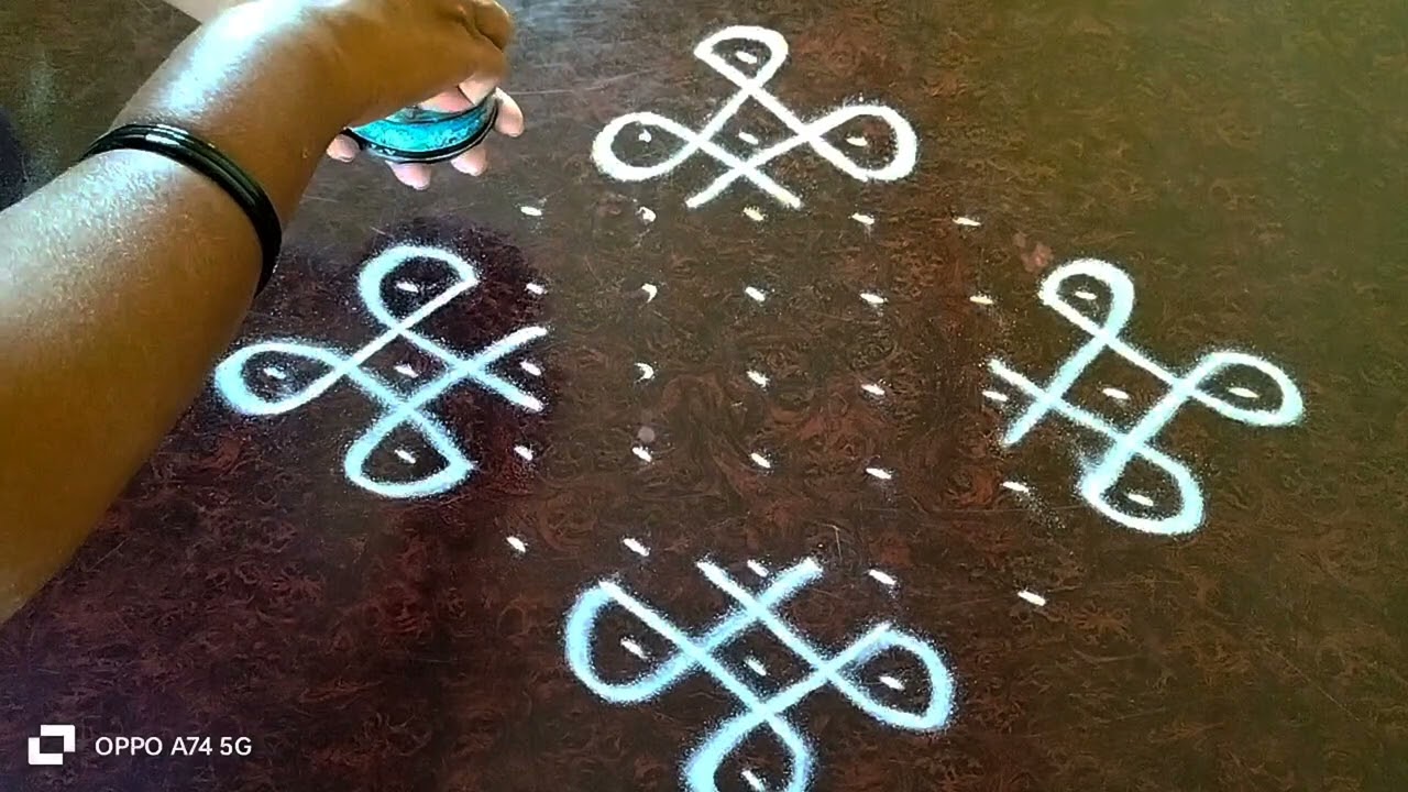 9-1 sikkukolam simple daily use rangoli design dot rangoli