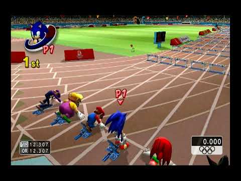 Mario Sonic At The Olympic Games Wii 4 110m Hurdles All Characters With Gold Medals