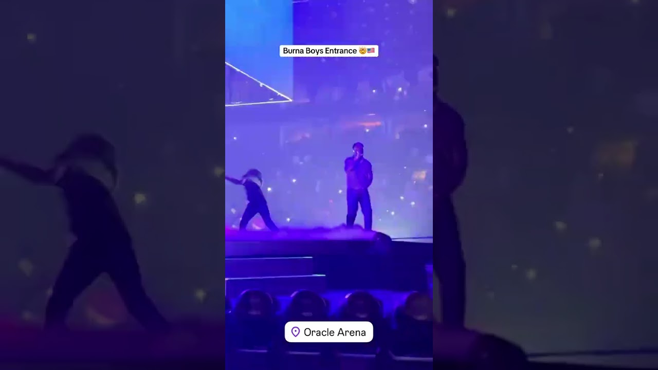 Burna Boy made an iconic entrance at his Oakland Arena show last night 