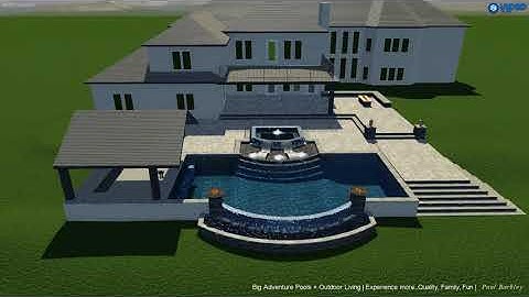 Custom Negative Edge Pool + Spa + Outdoor Kitchen + Firepit