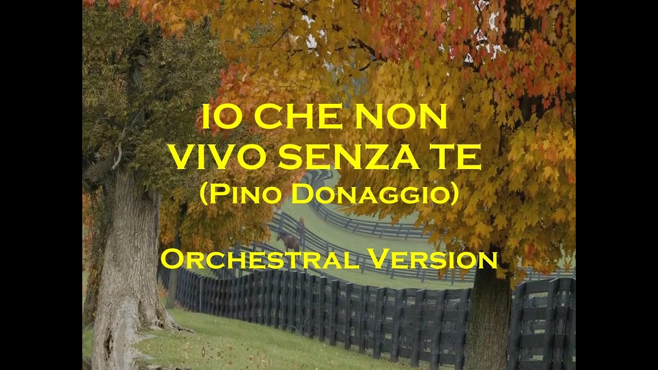 Pino Donaggio Io Che Non Vivo Senza Te Lyrics IO CHE NON VIVO SENZA TE - Pino Donaggio - Orchestral Version - YouTube