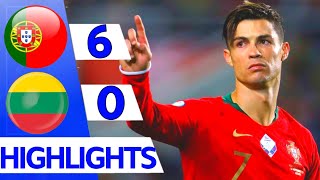 Portugal Vs Lithuania 6-0 Ronaldo Hat Trick Highlights And All Goals Euro Qualifiers 2024